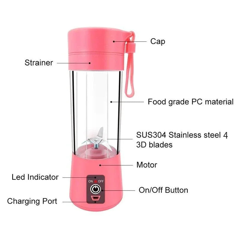 Mini liquidificador portátil USB recarregável